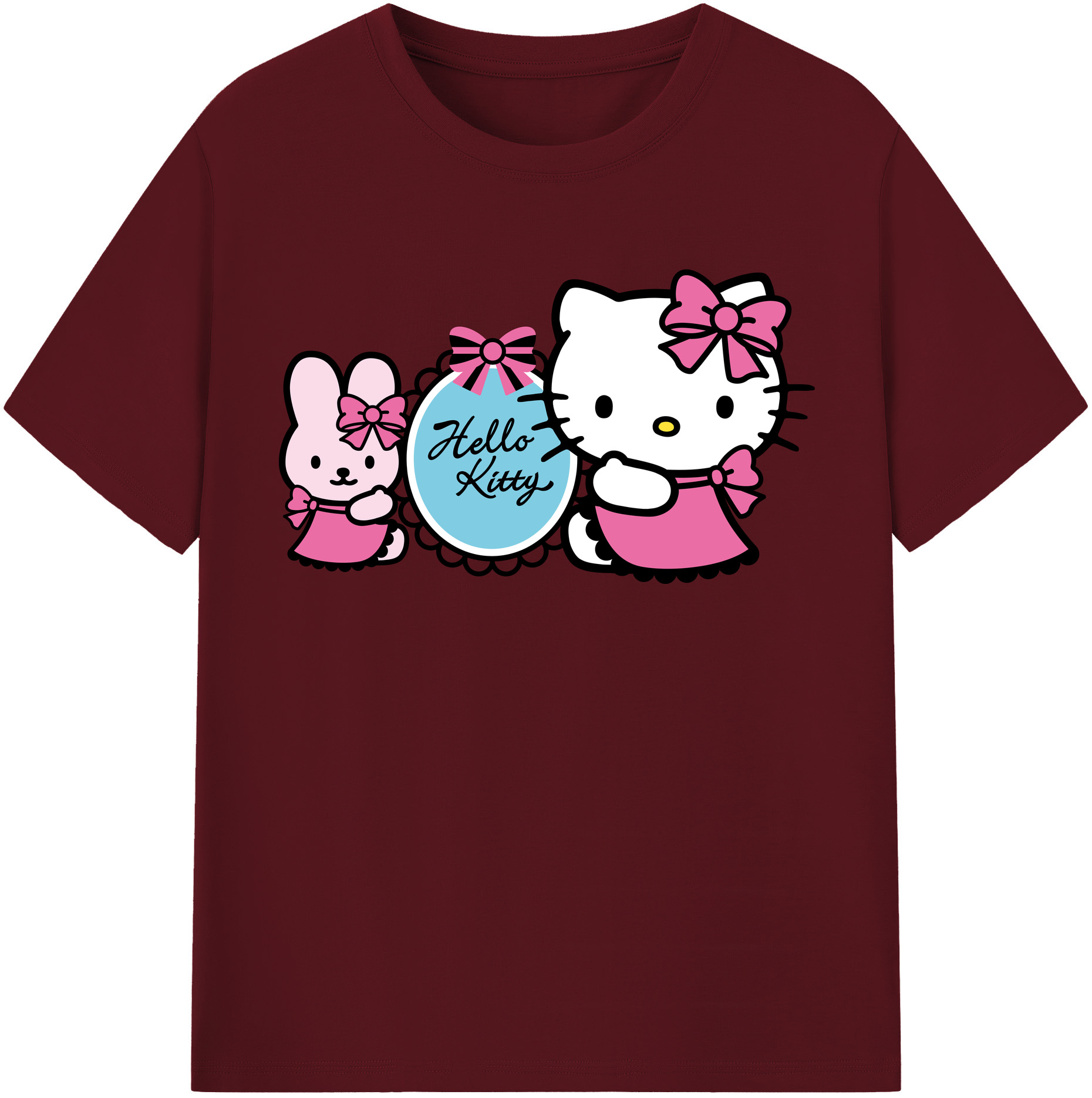 （画像用） Hello Kitty ハローキティ 綿100％半袖Tシャツ（フロントプリント）